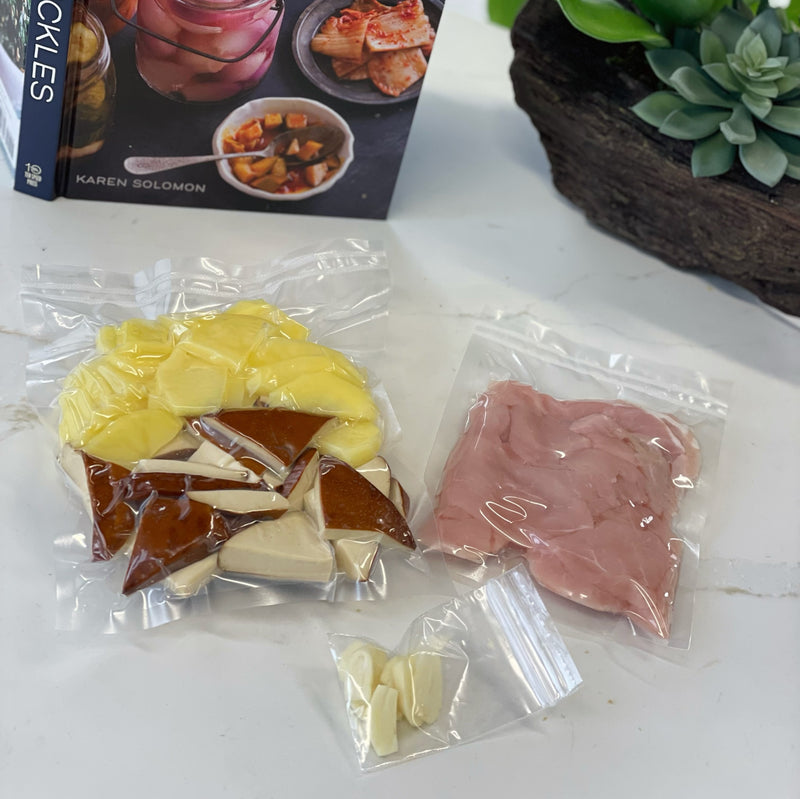 Sliced Pork with Flavored Dried Tofu and Potato